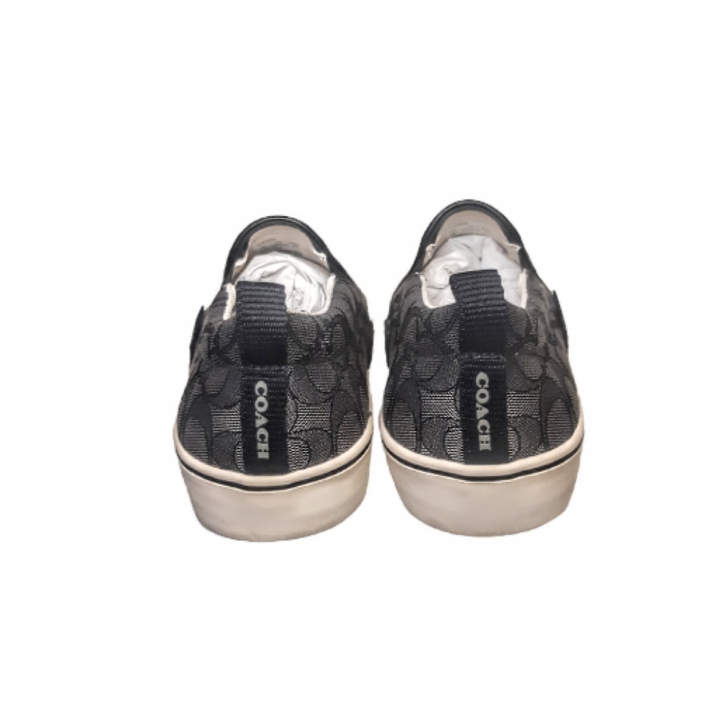 Coach Skate Slip On Sneaker Loafer Signature Jacquard Gray Black Vans - Picture 6 of 9